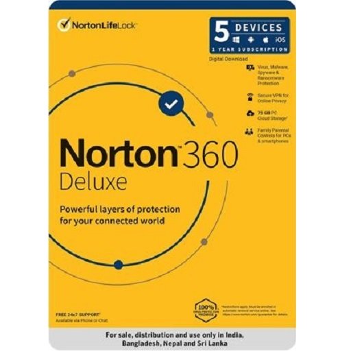 norton 360 deluxe 5 users 1 year