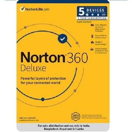 norton 360 deluxe 5 users 1 year